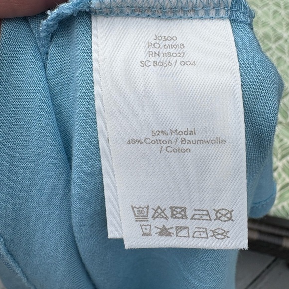 Boden | light Blue Striped Cuff Long Sleeve Boat Neck Tee, Large - Picture 7 of 8